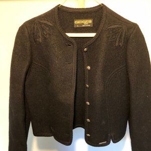 Vintage Geiger jacket, black 100% wool